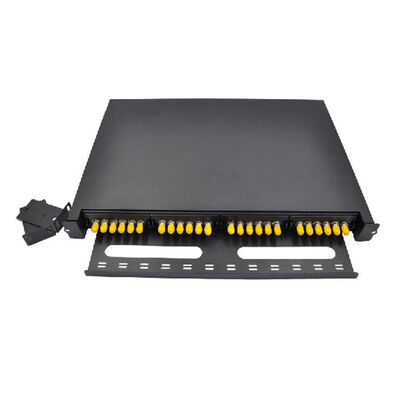 Phẩm chất  Black ODF Patch Panel Simplex 24F 24 Port ST Fiber Patch Panel Face Plate 6 Slot nhà máy