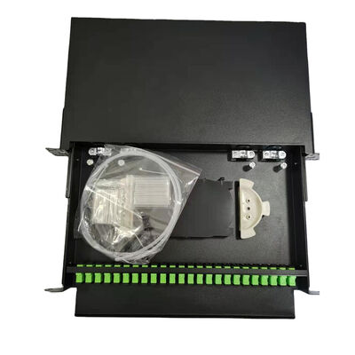 1U 19" 24 Cổng SC Simplex/LC Duplex Fiber Optic Rack Mount Enclosure Fiber Patch Panel-Unload