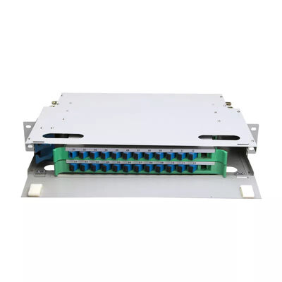 FTTH 1U Fiber Panel 24 Cốt lõi 19 Inch Rack Patch Panel Đơn vị ODF