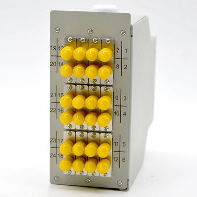 Bảng điều khiển cáp quang 24 lõi DIN Rail Hộp kết nối đầu cuối bộ chuyển đổi song công 12 ST
