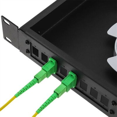 Bảng điều khiển cáp quang ODF gắn giá đỡ cố định 1U 12 cổng với bảng điều khiển