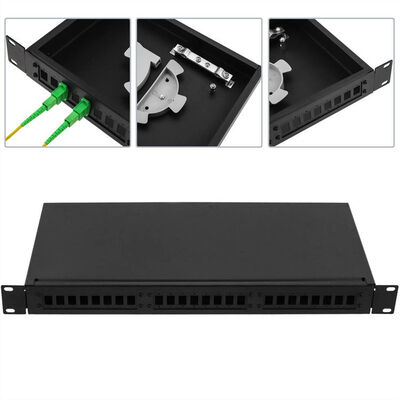 Bảng điều khiển cáp quang ODF gắn giá đỡ cố định 1U 12 cổng với bảng điều khiển
