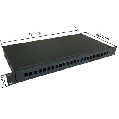 Bảng điều khiển cáp quang gắn trên giá cố định 1U 19" 24 cổng Bộ điều hợp đơn giản ODF SC