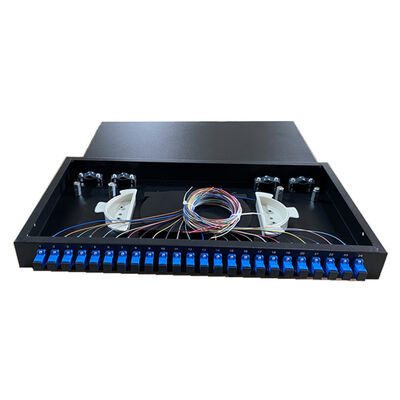 Bảng điều khiển cáp quang gắn trên giá cố định 1U 19" 24 cổng Bộ điều hợp đơn giản ODF SC