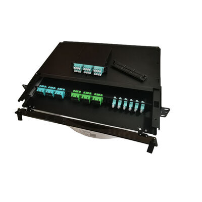 Bảng điều khiển sợi quang 19 "LC MTP MPO 1U Hộp kết thúc sợi kim loại
