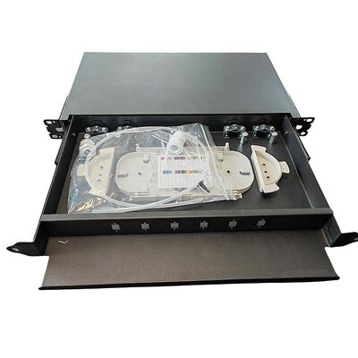 Bảng điều khiển cáp quang 6 cổng SC 12 Cốt lõi 1U Rack Mount Fiber Enclosure
