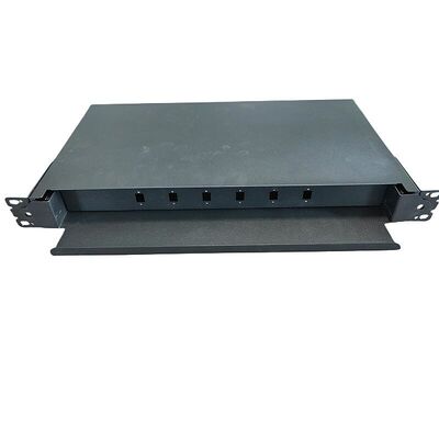 Bảng điều khiển cáp quang 6 cổng SC 12 Cốt lõi 1U Rack Mount Fiber Enclosure