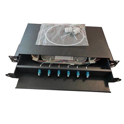Bảng điều khiển cáp quang 6 cổng SC 12 Cốt lõi 1U Rack Mount Fiber Enclosure