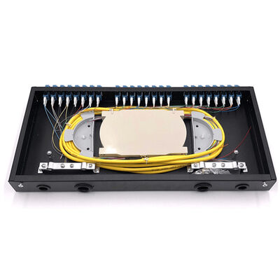1U Rack Mount Patch Panel Sợi quang 19 "24 lõi SC LC với các khay nối