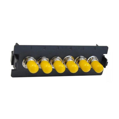 Bảng vá lỗi ODF màu đen Simplex 24F 24 Hải cảng ST Fiber Patch Panel Face Plate 6 Slot