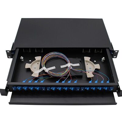 Bảng điều khiển sợi quang 19" 24 cổng Rack Mount trong nhà 1U ODF 24 Cốt lõi