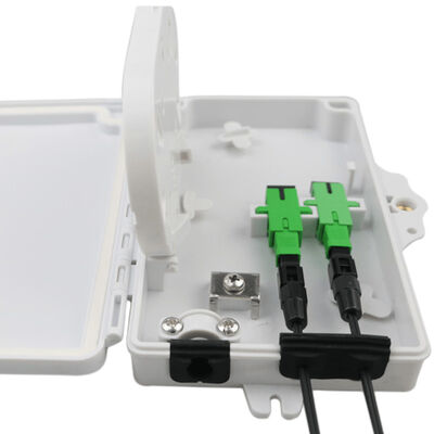 Hộp đầu cuối sợi quang 2 cổng FTTH PC ngoài trời / trong nhà Chất liệu ABS Màu xám nhạt