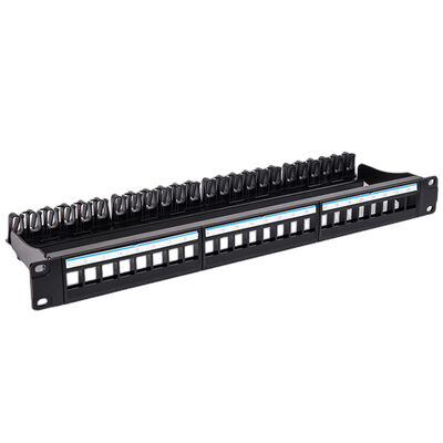 Bảng vá Keystone UTP 1U màu đen 24 Cổng CAT6 Giắc cắm RJ45 trống