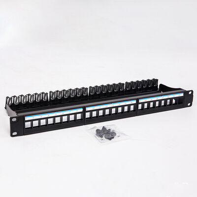 Bảng vá Keystone UTP 1U màu đen 24 Cổng CAT6 Giắc cắm RJ45 trống