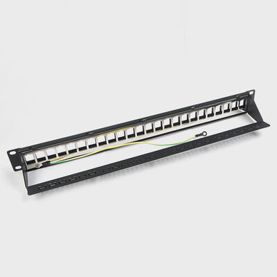 Bảng vá mạng RJ45 24 cổng 1U Keystone C5 / C5E C6 với thanh quản lý