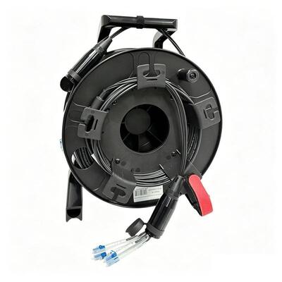 Cáp quang bọc thép TPU Tac Fiber 150M chế độ đơn 4/6/8/12 sợi trên cuộn với đầu nối SC LC ST cho phát trực tiếp