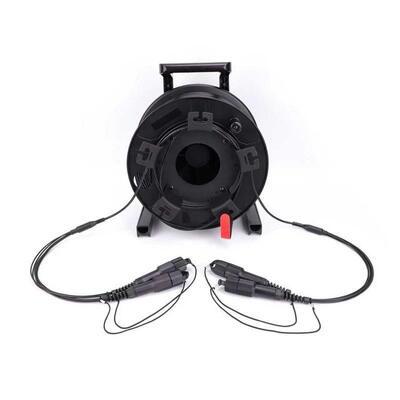 Cáp quang bọc thép TPU Tac Fiber 150M chế độ đơn 4/6/8/12 sợi trên cuộn với đầu nối SC LC ST cho phát trực tiếp