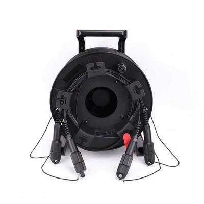 Cáp quang bọc thép TPU Tac Fiber 150M chế độ đơn 4/6/8/12 sợi trên cuộn với đầu nối SC LC ST cho phát trực tiếp